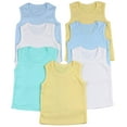 thumbnail image 1 of ToBeInStyle Boy's Pack of 4 Ultra-Soft Cotton Tank Tops - Pastel - 0-3 Months Old, 1 of 4