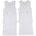 thumbnail image 1 of ToBeInStyle Boy's Pack of 4 Ultra-Soft Cotton Tank Tops - White - 3-6 Months Old, 1 of 4