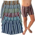 thumbnail image 1 of ToBeInStyle Boy's Pack of 6 Cotton Striped Boxer Shorts - Medium, 1 of 10
