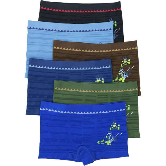 ToBeInStyle Boy's Pack of 6 Graphics Boxer Briefs - Race Car - Large