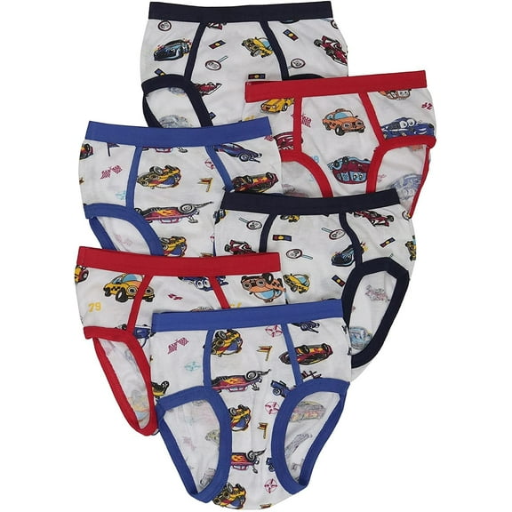 ToBeInStyle Boy's Pack of 6 Seamless Boxer or Briefs - Fast Cars - Medium