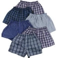 thumbnail image 1 of ToBeInStyle Boys' Tartan Patterned Boxer Shorts, Pack of 6, XL, 1 of 7