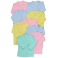 thumbnail image 1 of ToBeInStyle Girl's 4-Pack Long Sleeve Ultra-Soft Cotton Kimono Wrap Tee Shirt Top - Pastel - 6-9 Months, 1 of 7