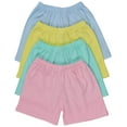 thumbnail image 1 of ToBeInStyle Girl's 4-Pack Relaxed Casual Ultra-Soft Cotton Shorts - Pastel - 2 Years Old, 1 of 6