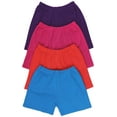 thumbnail image 1 of ToBeInStyle Girl's 4-Pack Relaxed Casual Ultra-Soft Cotton Shorts - Vibrant - 1 Year Old, 1 of 5