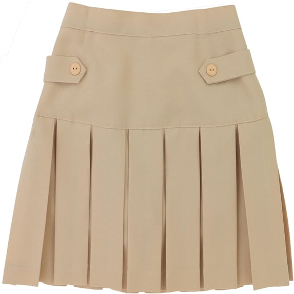 ToBeInStyle Girl's Box Pleated Uniform Skort - Khaki - Size 8