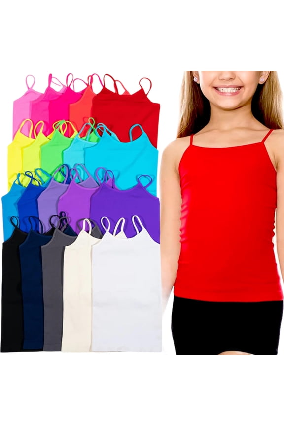 Girl's Pack of 2 Randomly Selected Cami Style Tank Tops - 6-8 Years