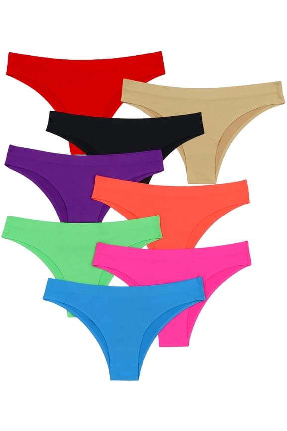Girl's Pack of 6 Junior Girls No Show No Panty Line Underwear - Medium