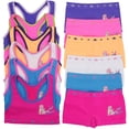 thumbnail image 1 of ToBeInStyle Girl's Pack of 6 Racerback Training Bra Tops & Matching Boyshort Bottoms - Mermaid - Small, 1 of 2