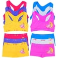 thumbnail image 1 of ToBeInStyle Girl's Pack of 6 Racerback Training Bra Tops & Matching Boyshort Bottoms - Moon Princess - Medium, 1 of 6