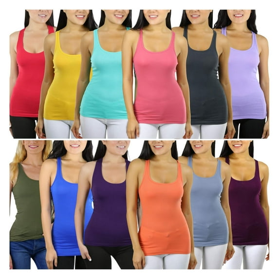 ToBeInStyle Girl's Pack of 6 Randomly Selected Racerback Tank Top - 12-14 Years