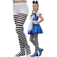 thumbnail image 1 of ToBeInStyle Girl's Striped Opaque Tights - Black/White - 4-6 Years, 1 of 7