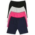 thumbnail image 1 of ToBeInStyle Girls' 4 Pack Solid Color Soft Cotton Blend Stretchy Shorts - Basic - 6T, 1 of 2