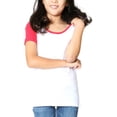 thumbnail image 1 of ToBeInStyle Girls' Cotton Knit Tee with Contrast Capped Sleeves, 1 of 8