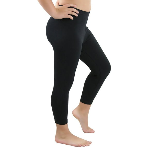 ToBeInStyle Girls' Fitted Full Length Leggings - Black - Medium