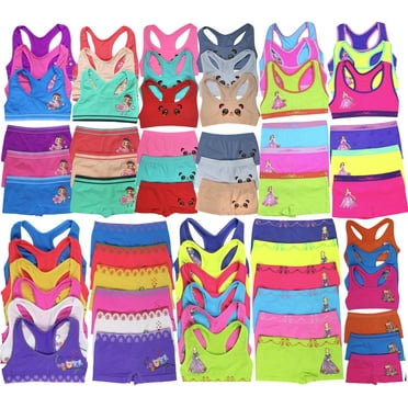 ToBeInStyle Girls' Pack of 12 Mystery Pieces - 6 Racerback Tops & 6 Matching Bottoms - Small
