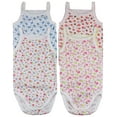 thumbnail image 1 of ToBeInStyle Girls' Pack of 4 Ultra-Soft Cotton Spaghetti Strap Baby Bodysuits w/ Ruffle Trim - Floral - 3-6 Months Old, 1 of 4