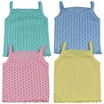thumbnail image 1 of ToBeInStyle Girls' Pack of 4 Ultra-Soft Cotton Spaghetti Strap Cami Tops w/ Ruffle Hem - Dots - 1 Year Old, 1 of 2