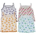 thumbnail image 1 of ToBeInStyle Girls' Pack of 4 Ultra-Soft Cotton Spaghetti Strap Cami Tops w/ Ruffle Hem - Fruit - 6 Years Old, 1 of 3