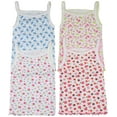 thumbnail image 1 of ToBeInStyle Girls' Pack of 4 Ultra-Soft Cotton Spaghetti Strap Cami Tops w/ Ruffle Hem - White Flower - 4 Years Old, 1 of 2