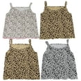 thumbnail image 1 of ToBeInStyle Girls' Pack of 4 Ultra-Soft Cotton Spaghetti Strap Cami Tops w/ Ruffle Hem - Wild - 1 Year Old, 1 of 2