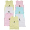 thumbnail image 1 of ToBeInStyle Girls' Pack of 4 Ultra-Soft Cotton Tank Tops w/ Ruffle Hem - Baby Steps - 6-9 Months Old, 1 of 4