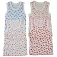 thumbnail image 1 of ToBeInStyle Girls' Pack of 4 Ultra-Soft Cotton Tank Tops w/ Ruffle Hem - Floral Print - 2 Years Old, 1 of 3