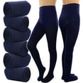 thumbnail image 1 of ToBeInStyle Girls Pack of 6 Classic Pull-On Assorted Warm Winter Tights, 1 of 7