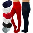 thumbnail image 1 of ToBeInStyle Girls Pack of 6 Classic Pull-On Assorted Warm Winter Tights, 1 of 7