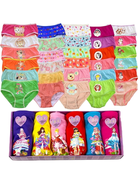 Girls' Pack of 6 Mystery Cotton Bikini Panties