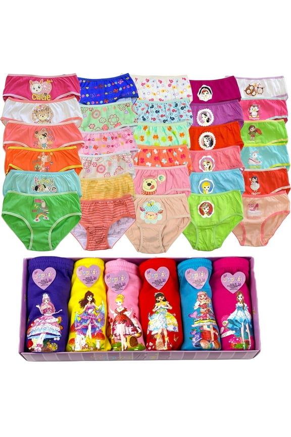 Girls' Pack of 6 Mystery Cotton Bikini Panties