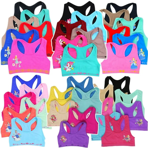 Girls' Pack of 6 Racerback Training Bra Tops