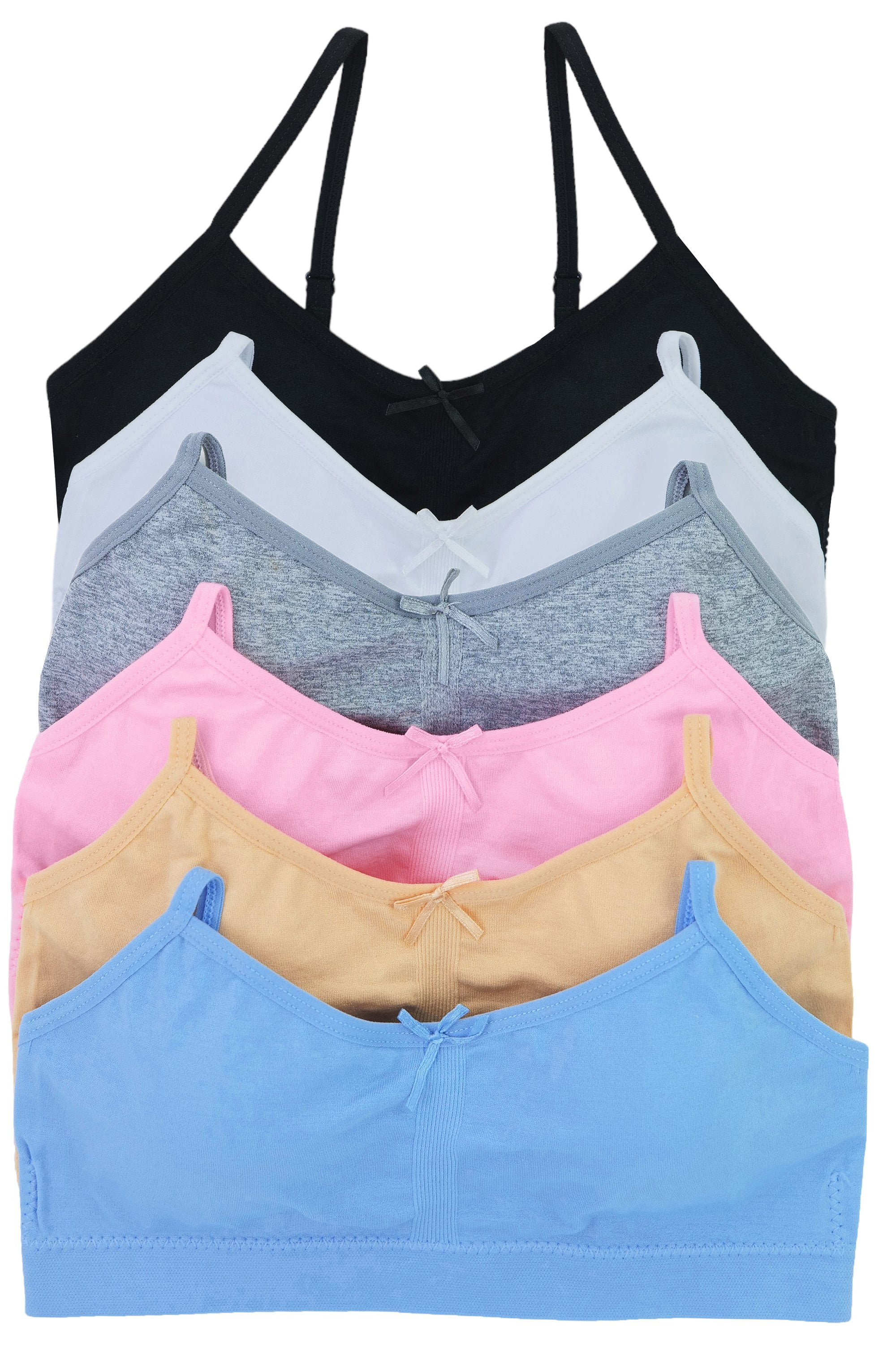 Fruit of the Loom Girls Sports Bra with Removable Pads, 2-Pack, Sizes (28-38)  