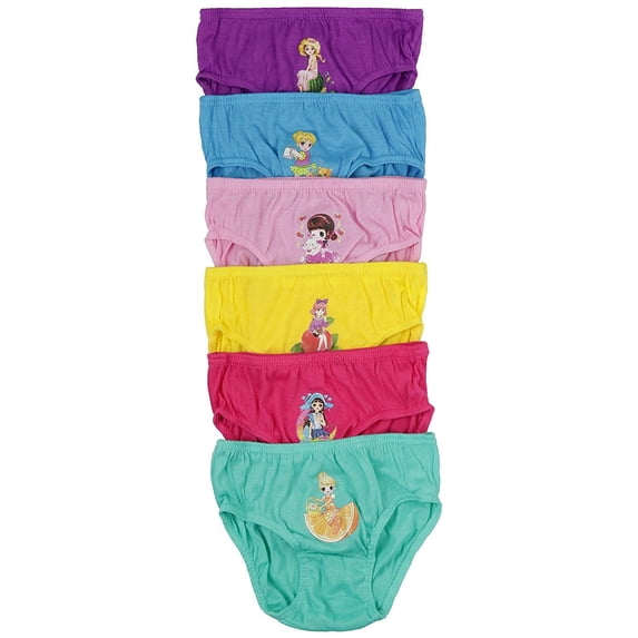 ToBeInStyle Girls Pack of 6 Princess Fruit Graphic Cotton Panties