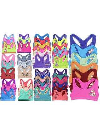 MANJIAMEI 10 Pack Girls Cotton Sports Bras Cami Crop Bralette Training  Bras, Size 12-14