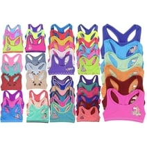 ToBeInStyle Girls' Pack of 6 Random Assorted Print Racerback Training Bras Tops - Large - Ages 12-14