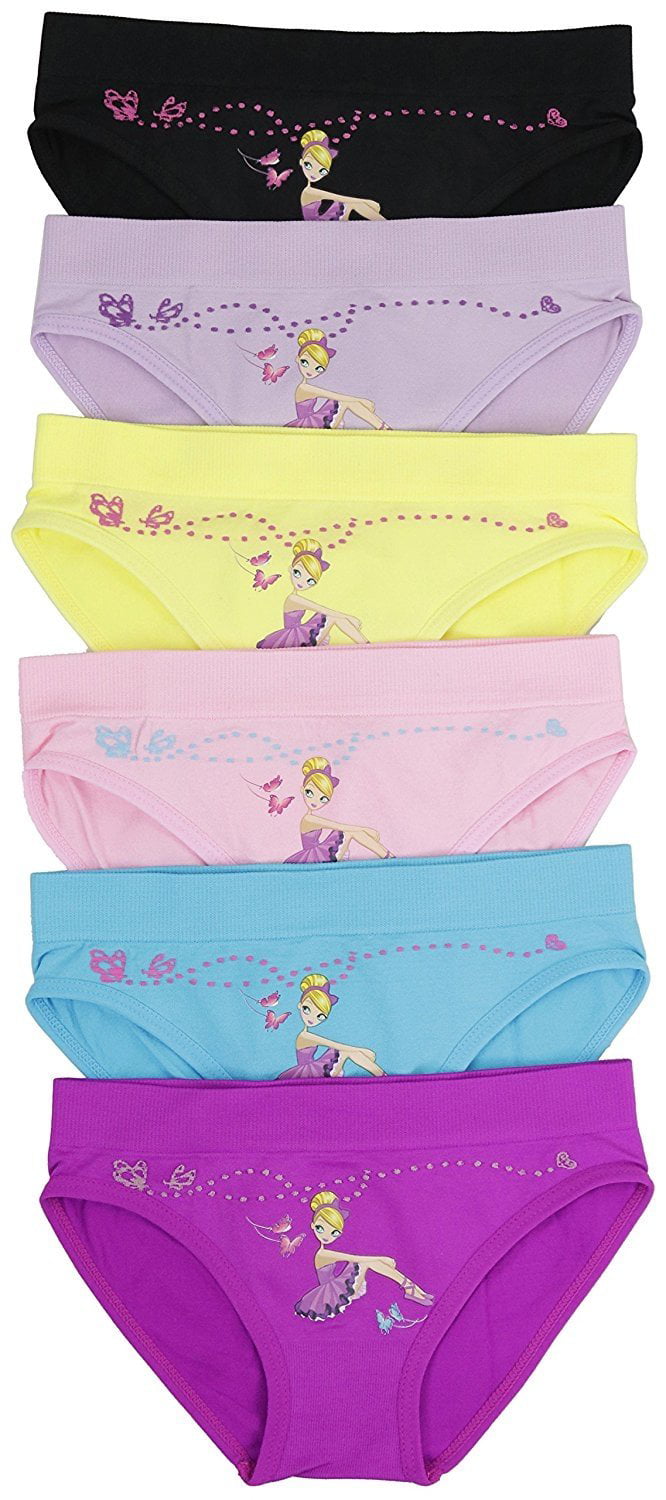 ToBeInStyle Girl's Pack of 6 Junior Girls No Show No Panty Line
