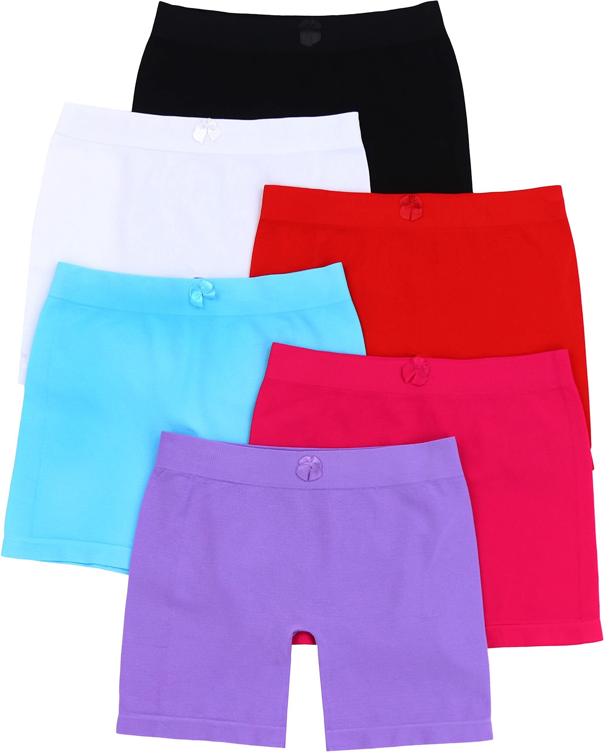ToBeInStyle Girls' Pack of 6 Seamless Layering Under Skirt Modesty Shorts -  Small
