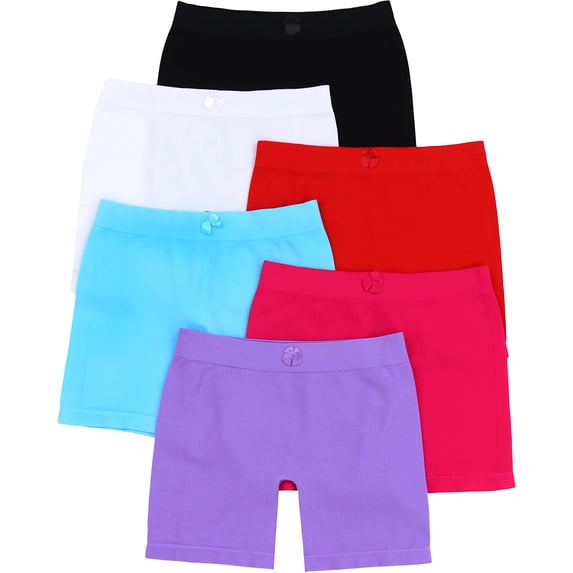 ToBeInStyle Girls' Pack of 6 Seamless Layering Under Skirt Modesty Shorts - X-Large