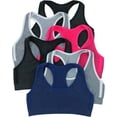 thumbnail image 1 of ToBeInStyle Girls Pack of 6 Seamless Training Bras Top Wire-Free Non-Padded - Heathered - Small, 1 of 6
