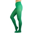 thumbnail image 1 of ToBeInStyle Junior Teenage Girl Young Adult Opaque Nylon Pantyhose - Kelly Green - One Size, 1 of 8