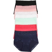 ToBeInStyle Junior Womens Pack of 6 Classic Cotton Blend Colorful Assorted Bikini Briefs