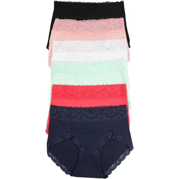 ToBeInStyle Junior Womens Pack of 6 Classic Cotton Blend Colorful Assorted Bikini Briefs