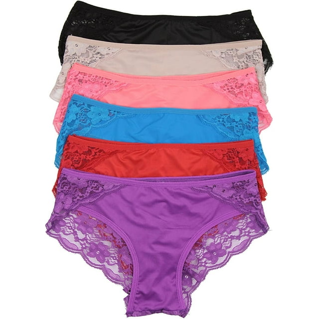 ToBeInStyle Junior Womens Pack of 6 Classic Cotton Blend Colorful Assorted Bikini Briefs