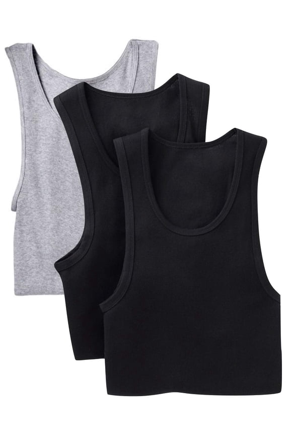 Men's 3 Pack Slim Fit Long Length A-Shirts