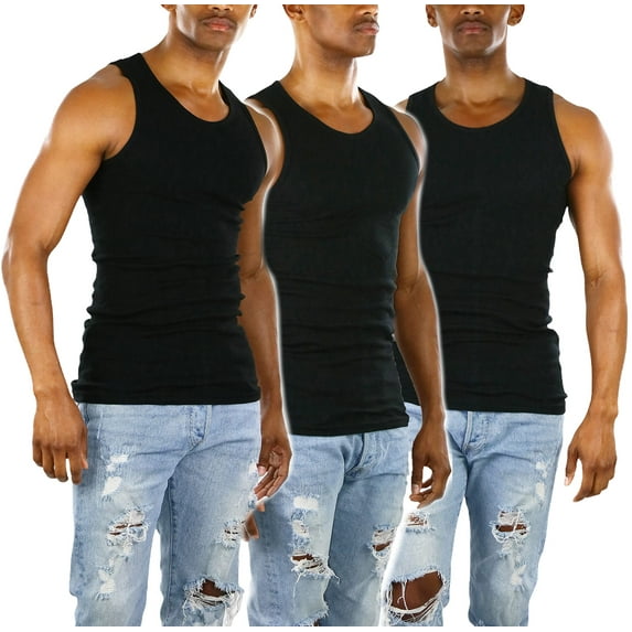 ToBeInStyle Men's A-Shirt Tank Top Muscle Shirt - Black - 2XL