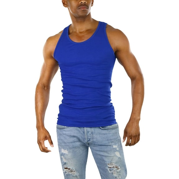 ToBeInStyle Men's A-Shirt Tank Top Muscle Shirt - Blue - 3X-Large