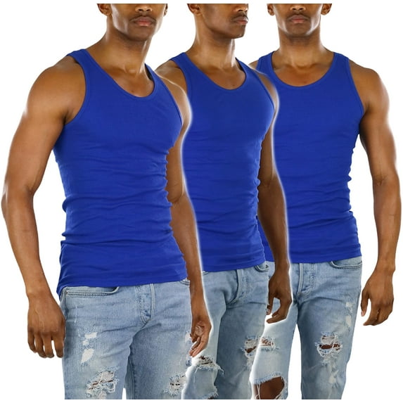 ToBeInStyle Men's A-Shirt Tank Top Muscle Shirt - Blue - 5XL
