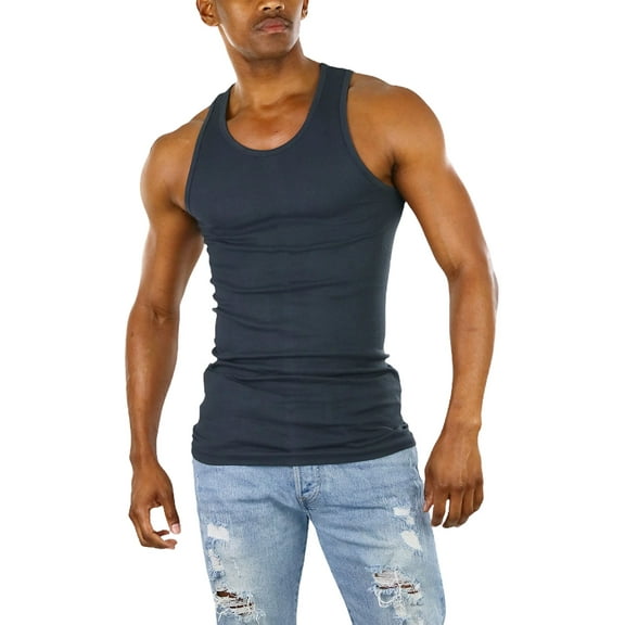 ToBeInStyle Men's A-Shirt Tank Top Muscle Shirt - Dark Gray - 2X-Large