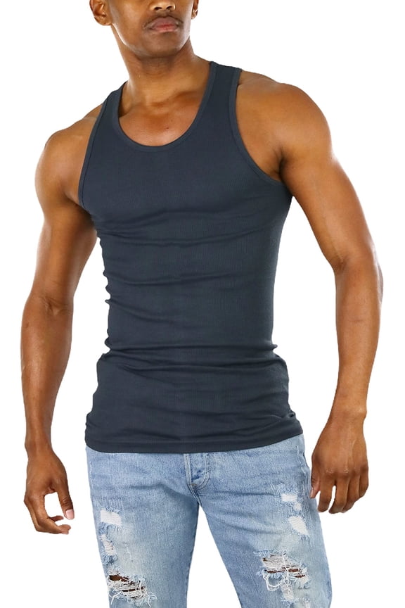 Men's A-Shirt Tank Top Muscle Shirt - Dark Gray - 2X-Large